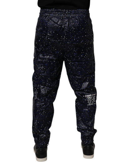 Dark Blue DG Game Print Cotton Jogger Pants