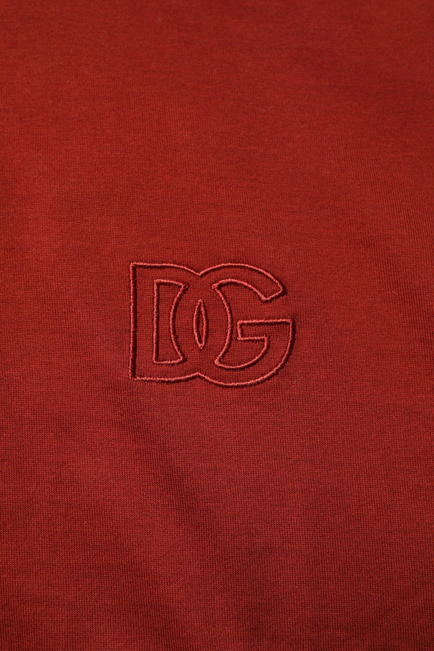 Red Cotton DG Logo Collared Men Polo T-shirt