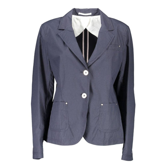 Blue Cotton Women Jacket