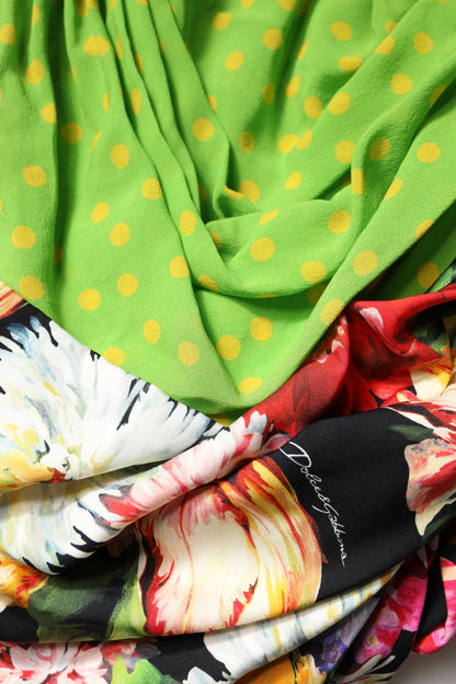 Multicolor Floral Patchwork Fitted Mini Dress