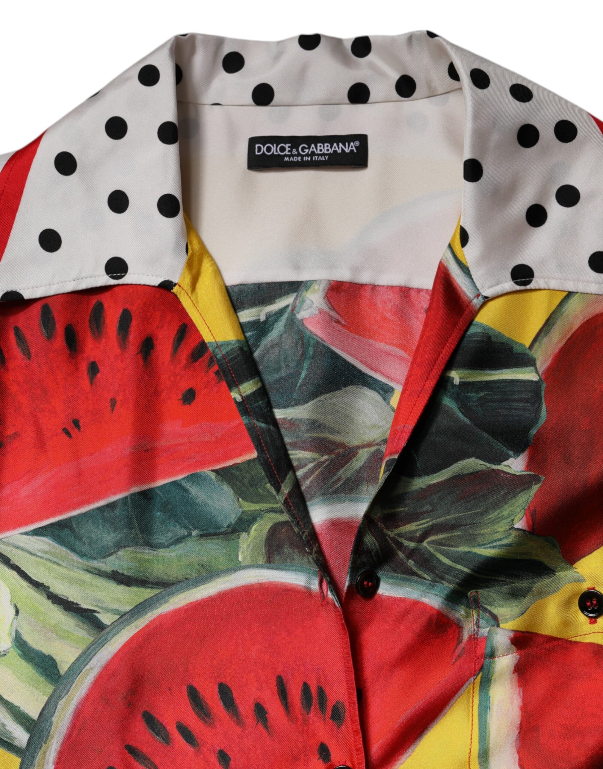 Multicolor Watermelon Collared Shirt Top