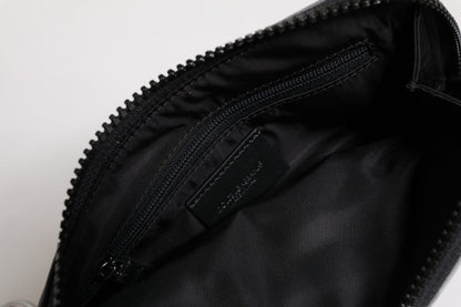 Black Gray Camouflage Logo Plaque Keyring Pouch Bag