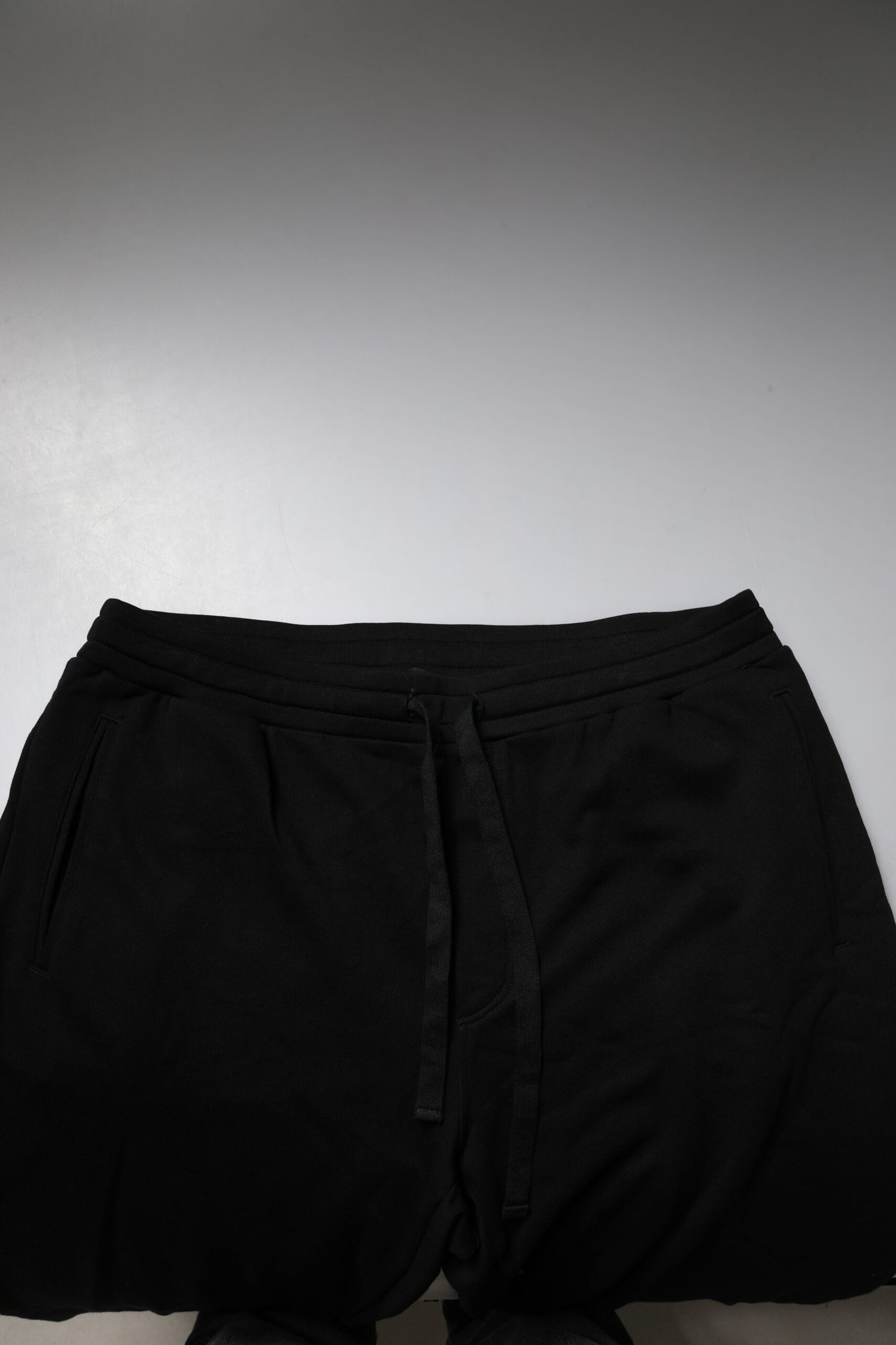 Black Cotton Crown Logo Jogger Pants