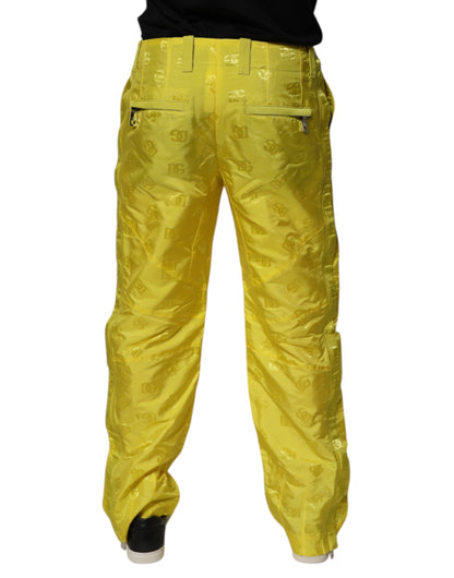 Yellow DG Monogram Polyester Straight Pants