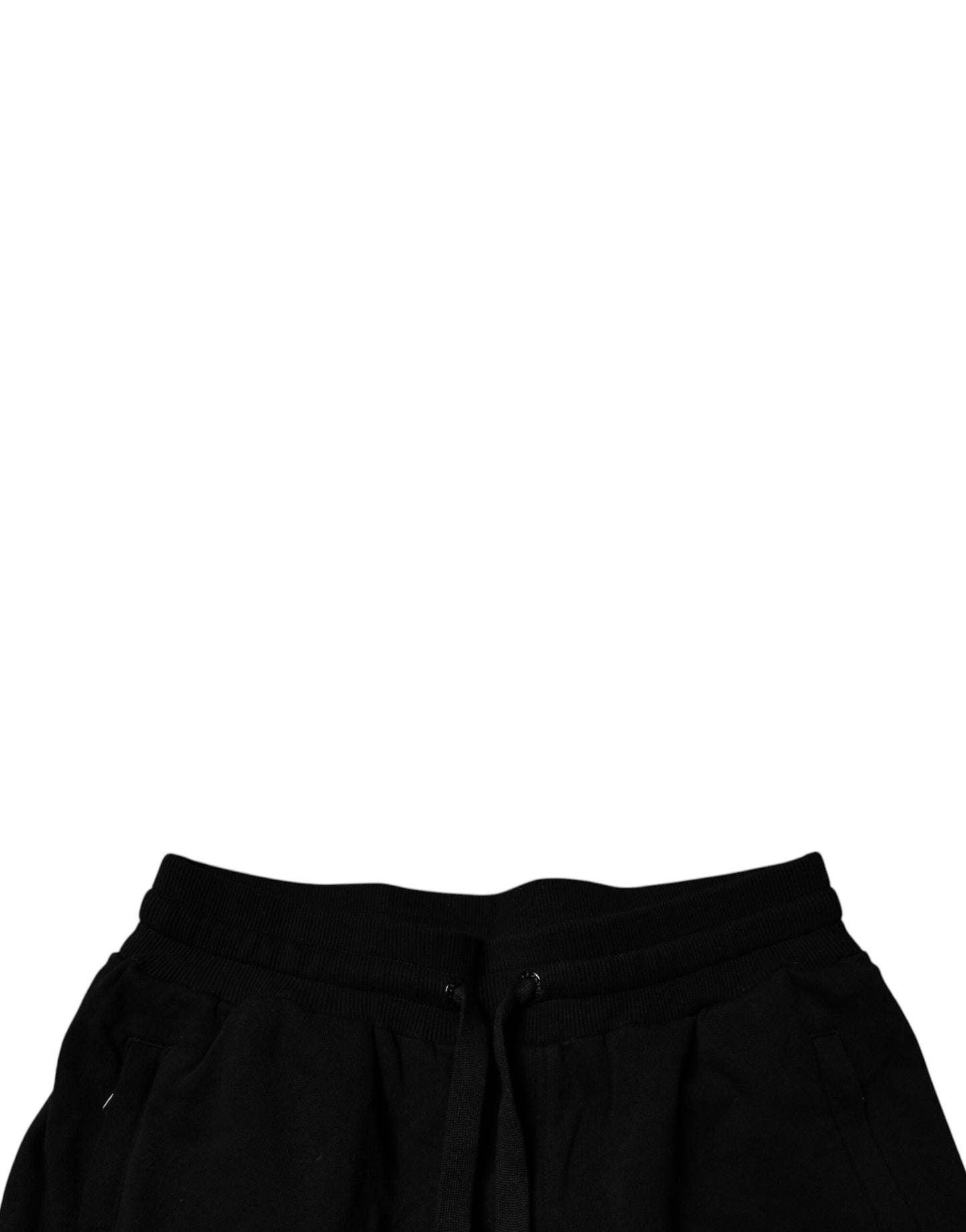 Black Cotton Mid Waist Jogger Sweatpants Pants