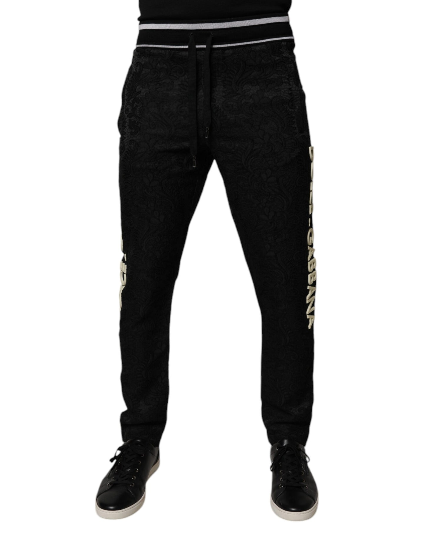 Black Mid Waist Jogger Men Sweatpants Pants