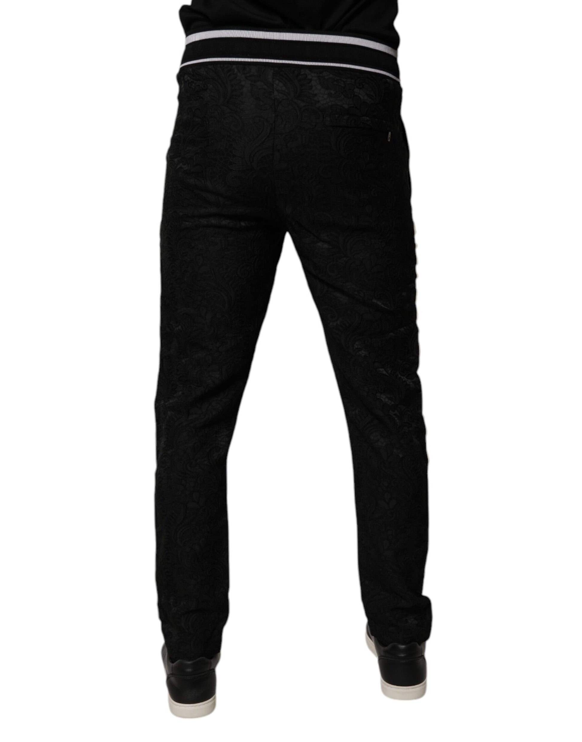 Black Mid Waist Jogger Men Sweatpants Pants