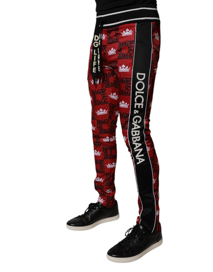 Red Crown Logo Monogram Men Sweatpants Pants