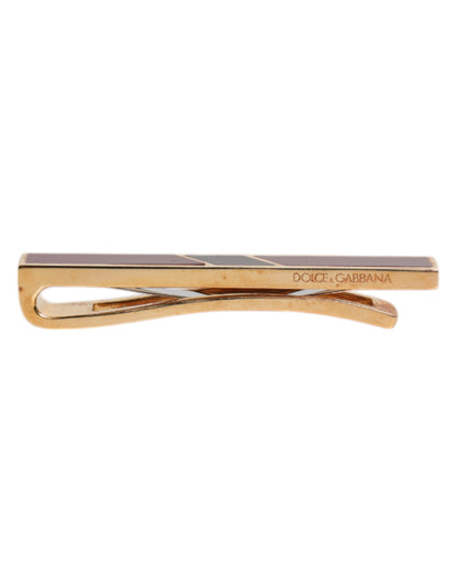 Multicolor Gold Tone Brass Tie Clip Bar