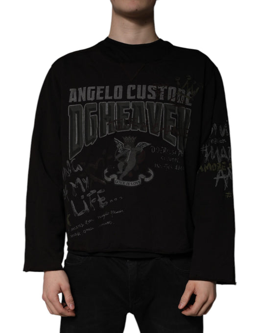 Black DG Heaven Crew Neck Pullover Sweater