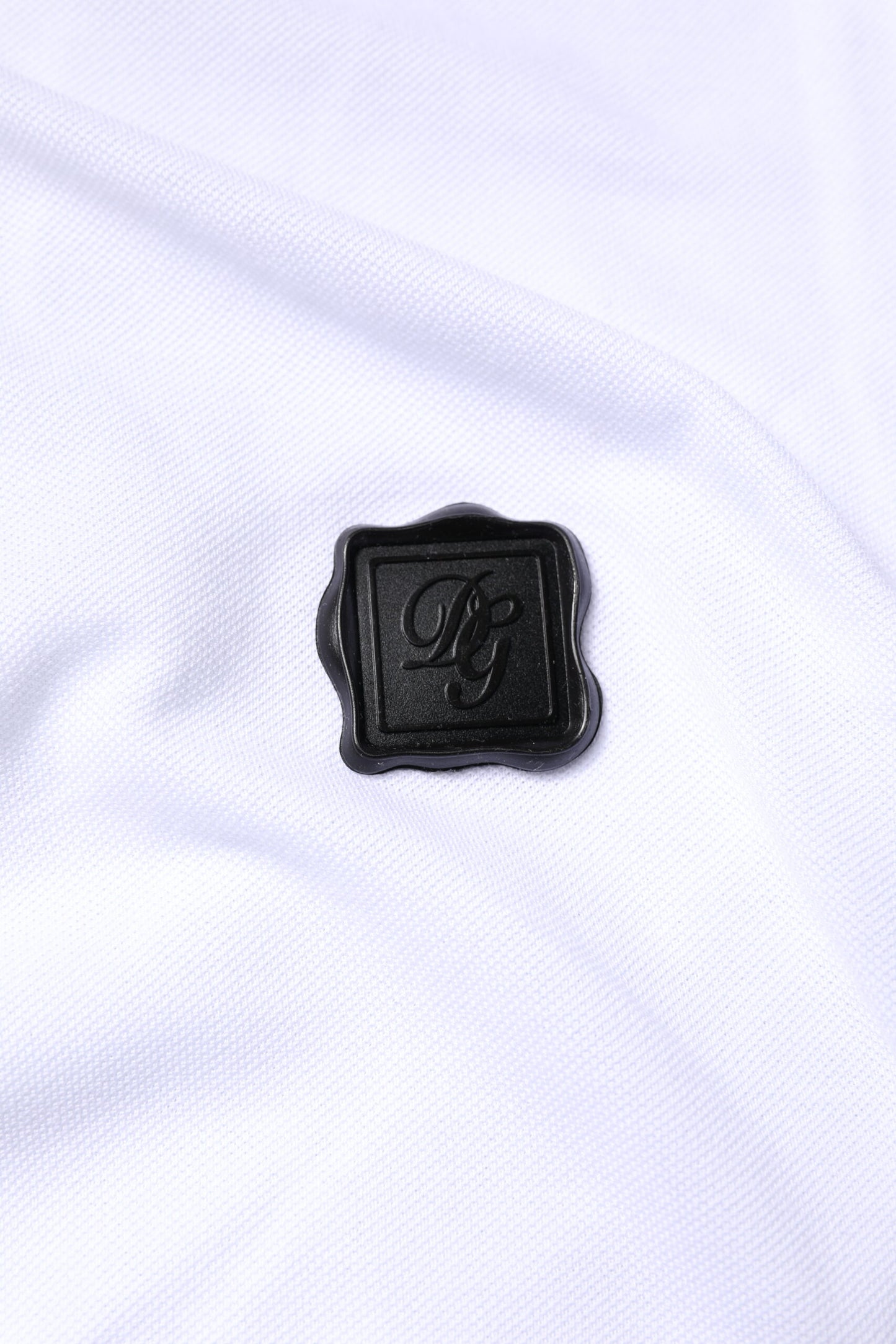 White Cotton Logo Collared Polo T-shirt