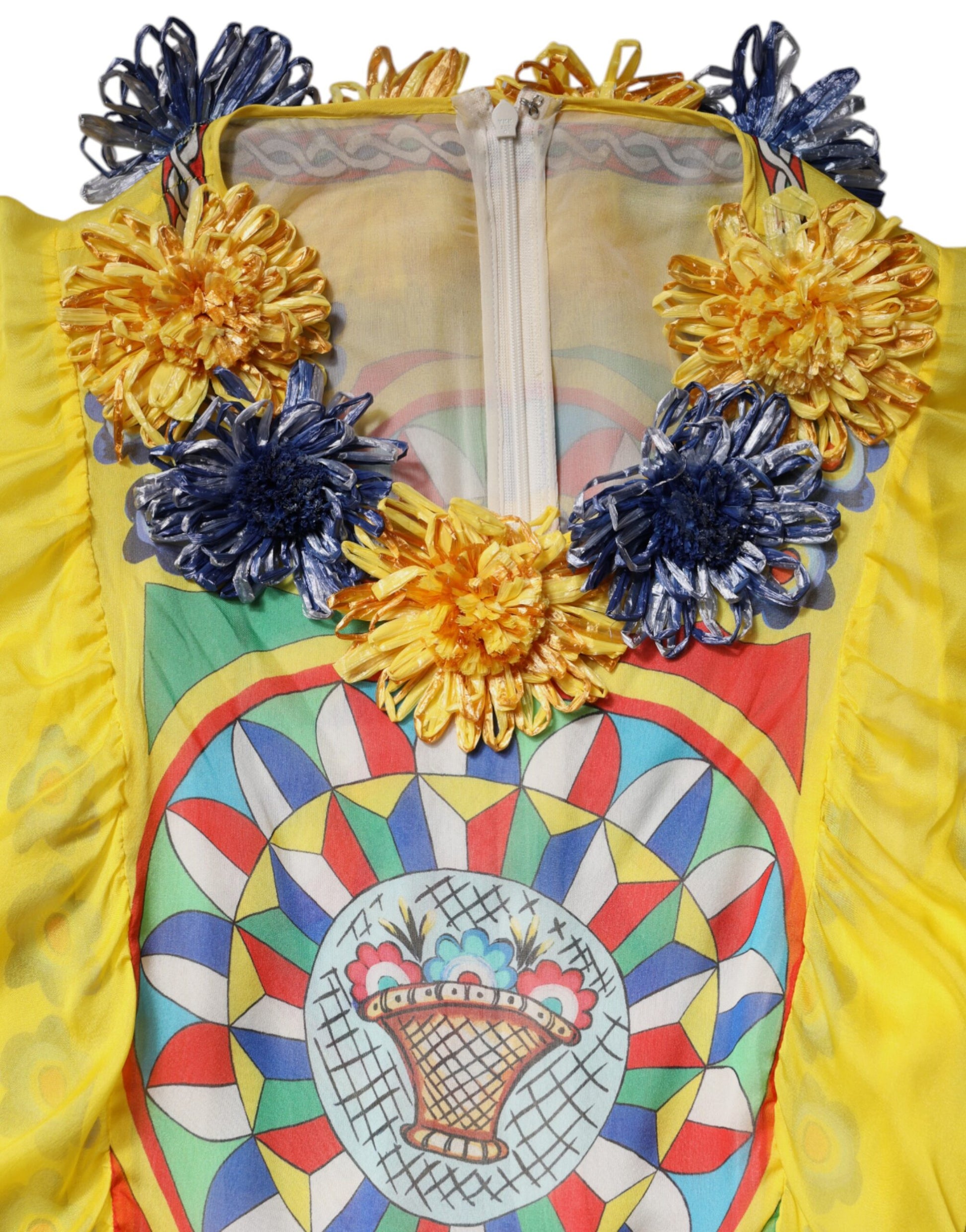 Multicolour Carretto Print Kaftan Twill Dress