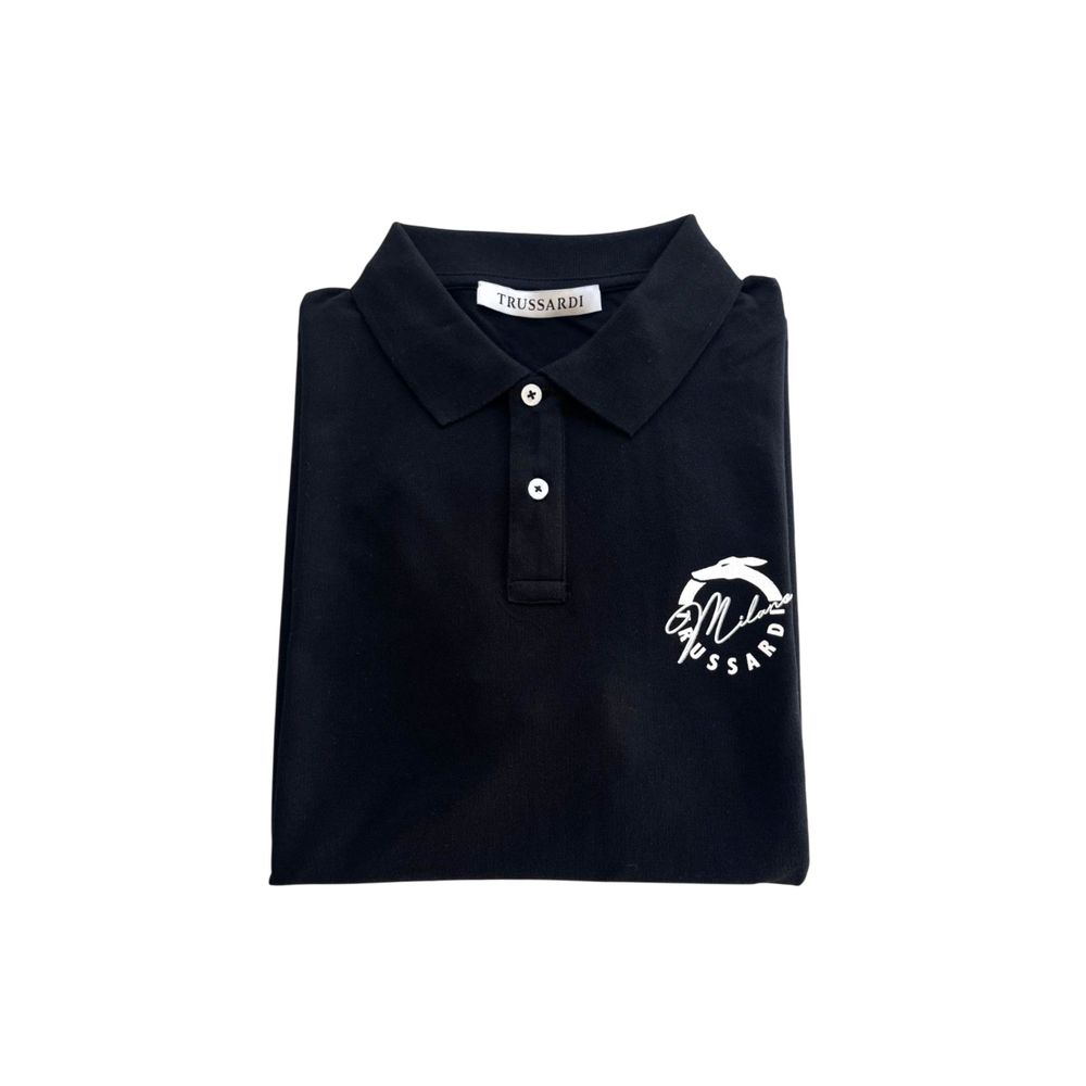Black Cotton Polo Shirt