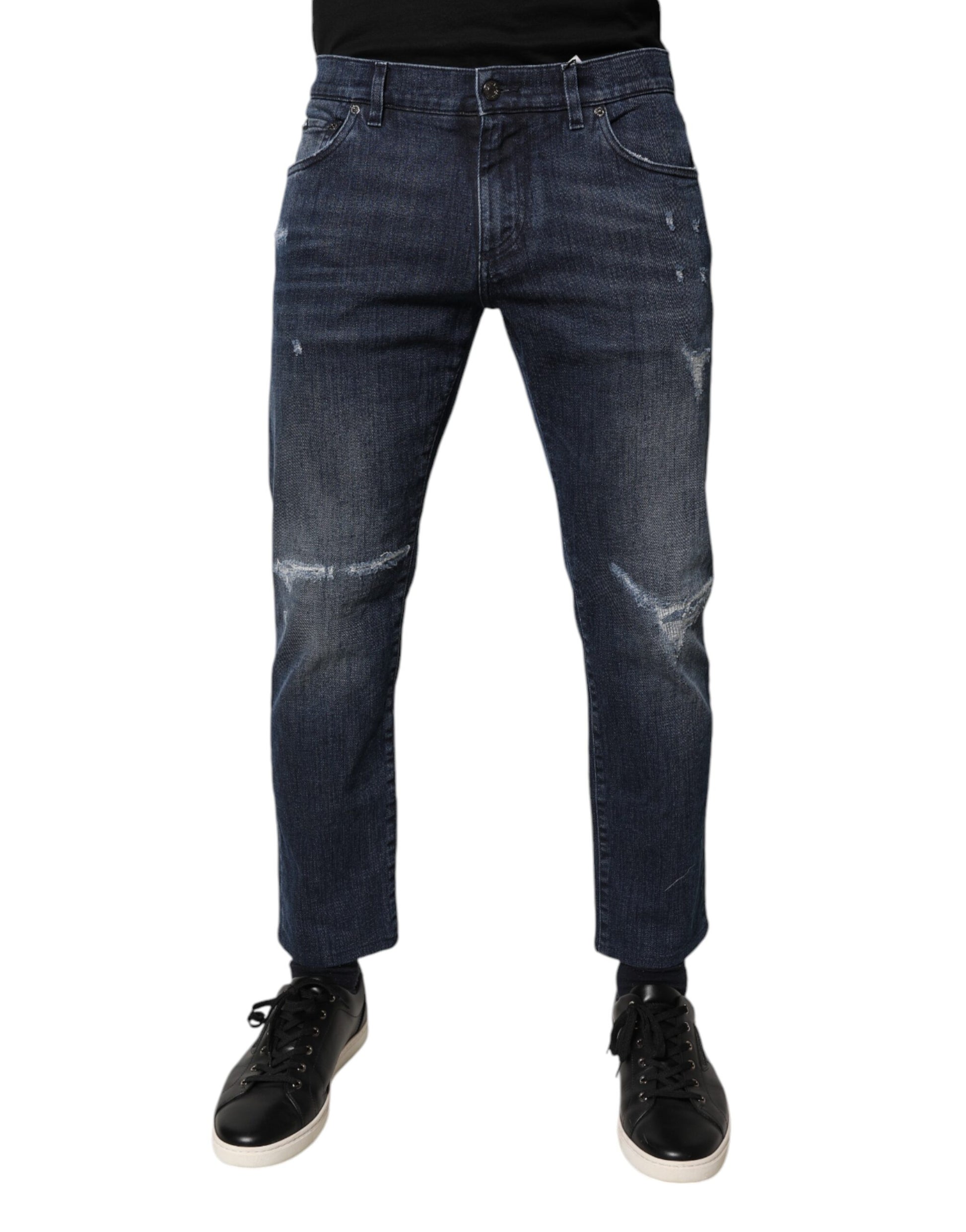 Blue Cotton Stretch Skinny Men Denim Jeans