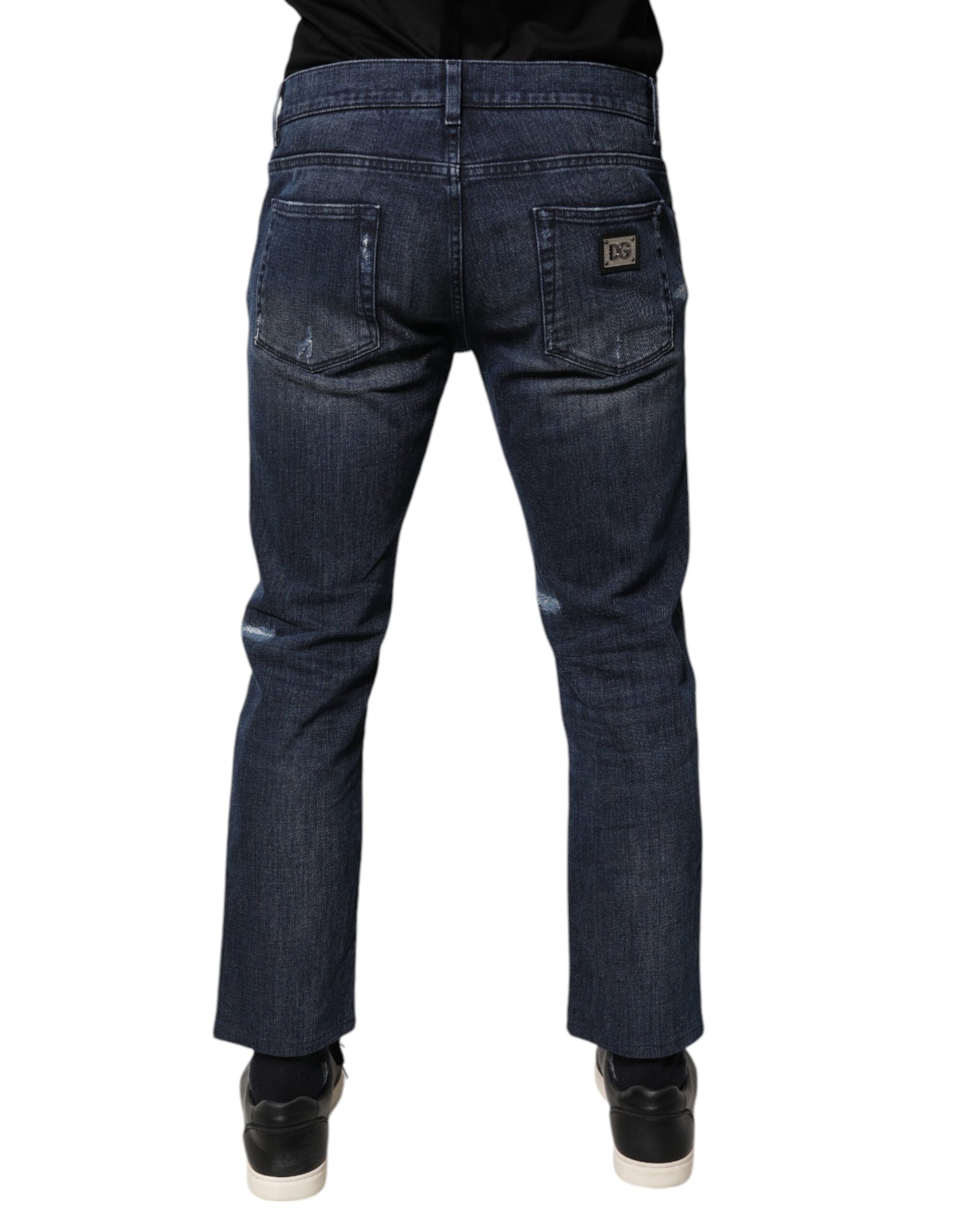 Blue Cotton Stretch Skinny Men Denim Jeans