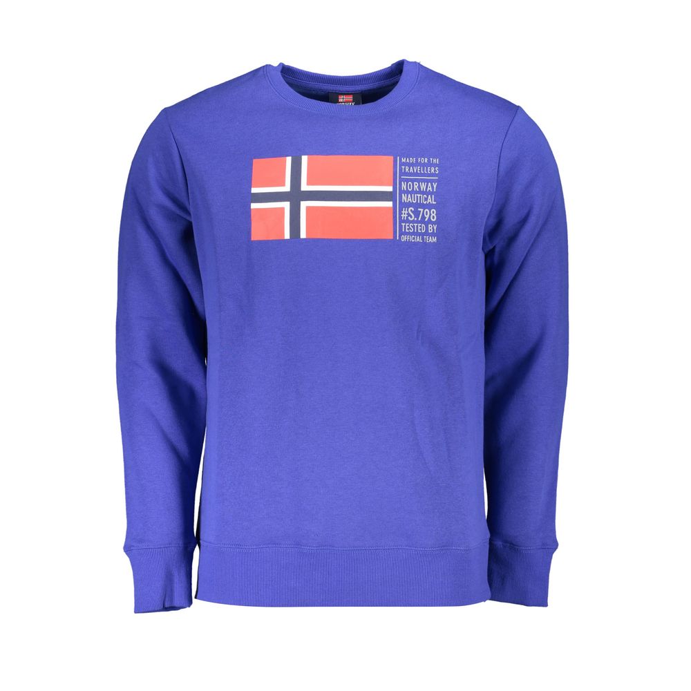Blue Cotton Men Sweater