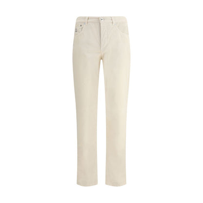 White Cotton Casual Pants