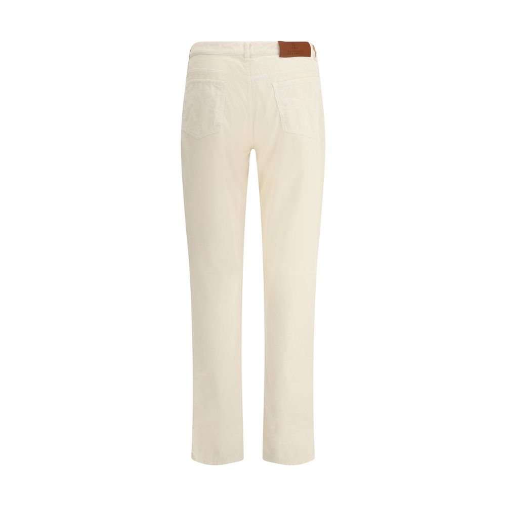 White Cotton Casual Pants