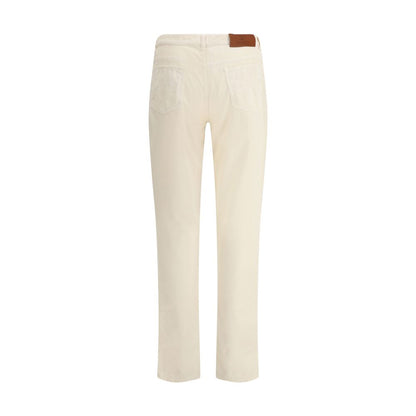 White Cotton Casual Pants