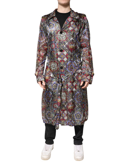 Multicolor Royal Bee Crown Trench Coat Jacket