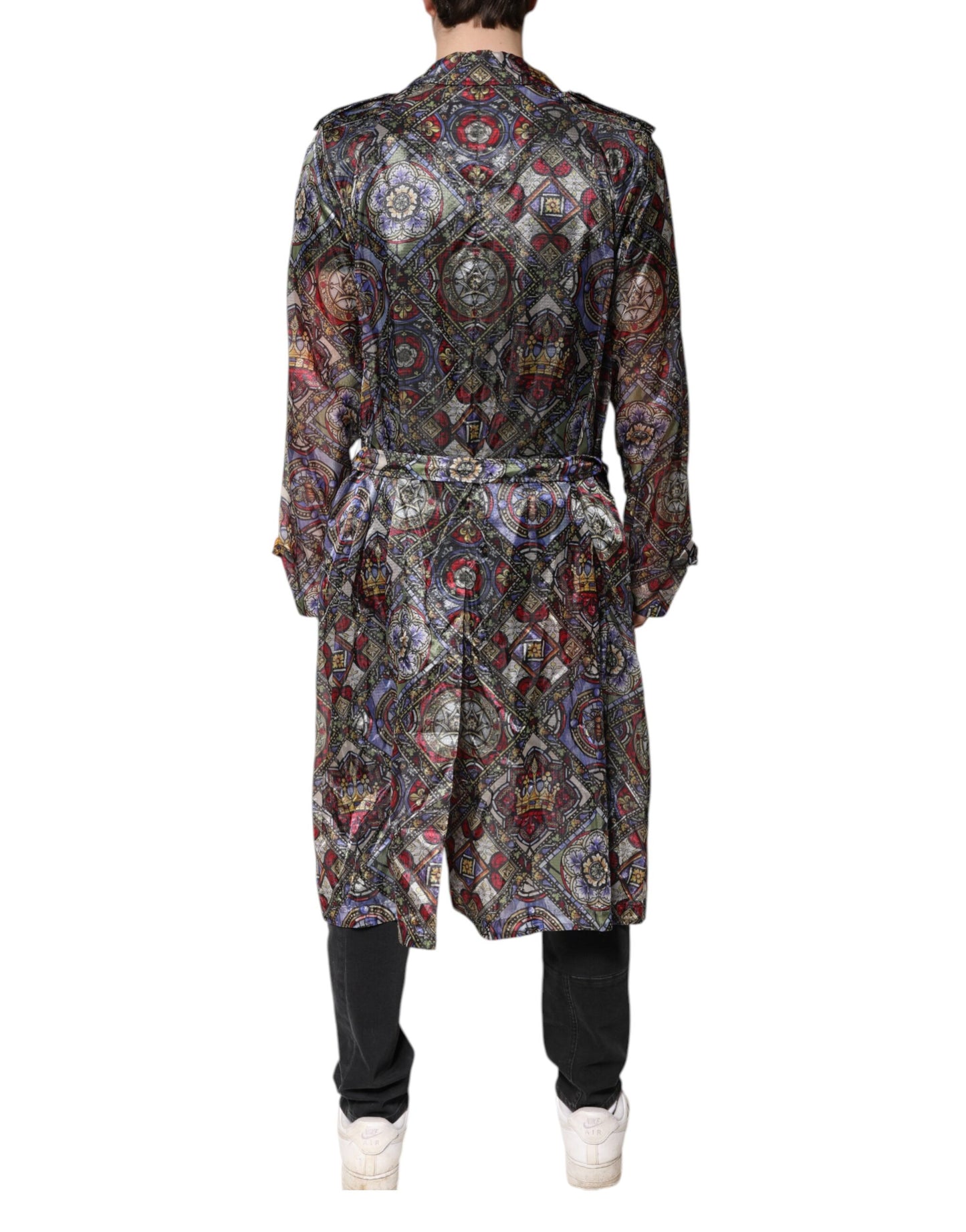 Multicolor Royal Bee Crown Trench Coat Jacket