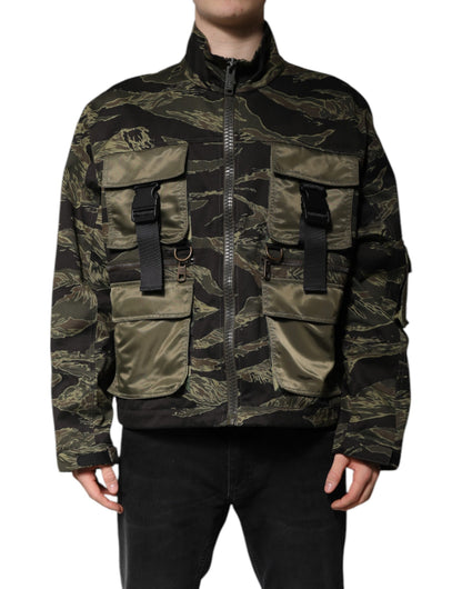 Multicolor Camouflage Cotton Bomber Jacket