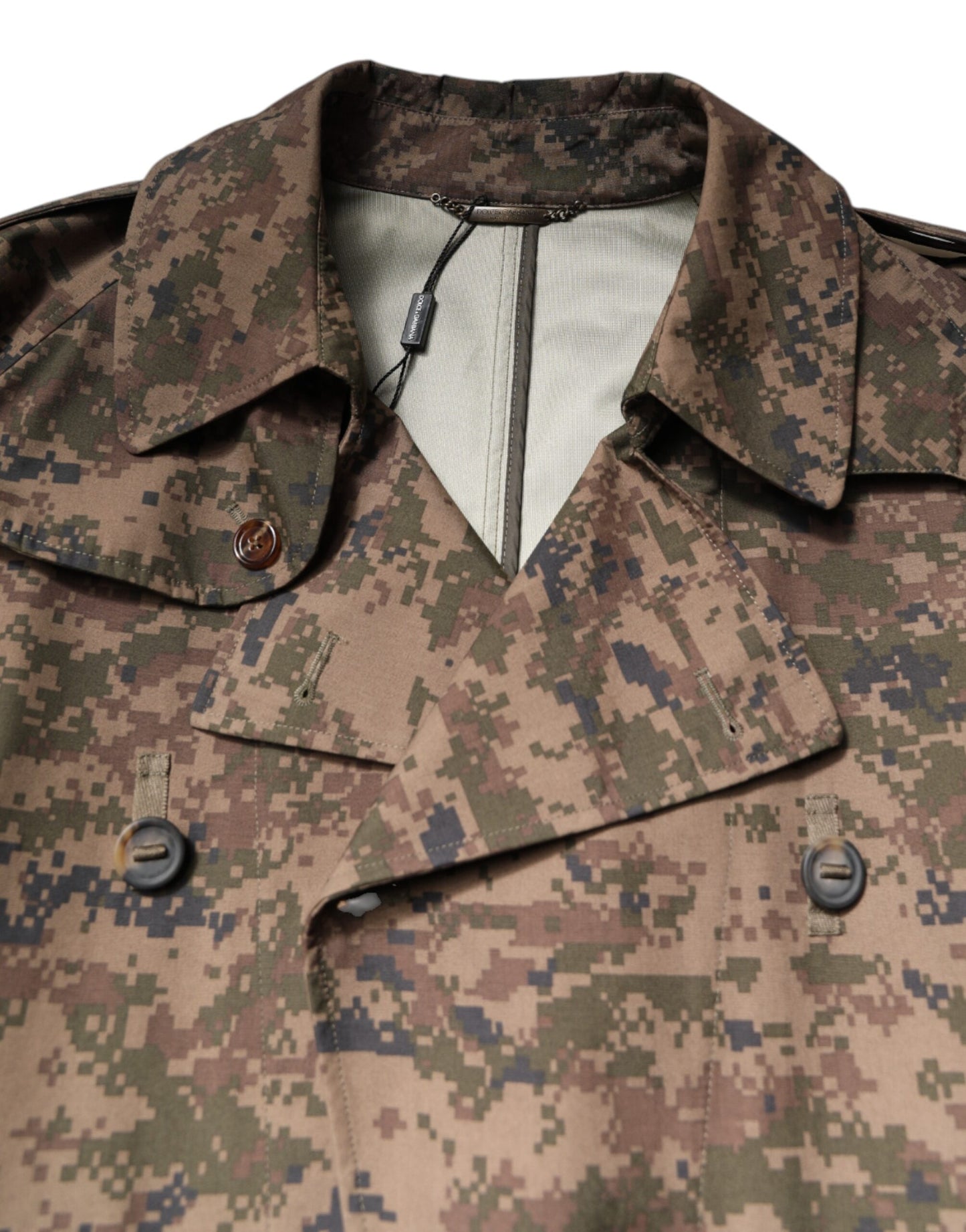 Multicolor Camouflage Double Breasted Coat Jacket