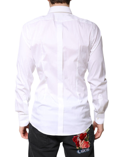 White Cotton GOLD Dress Formal Collared Shirt