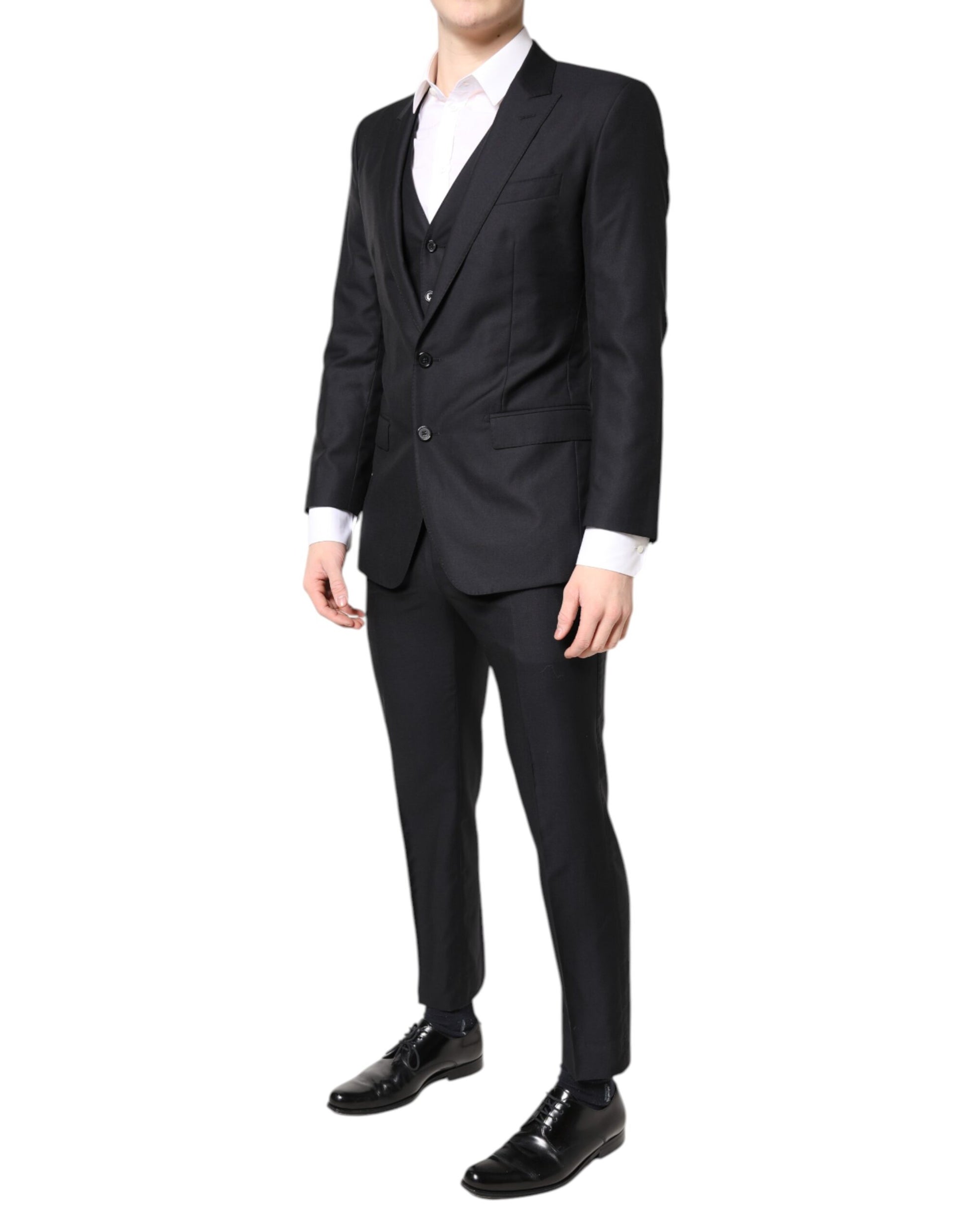 Blue MARTINI Wool Formal 3 Piece Suit