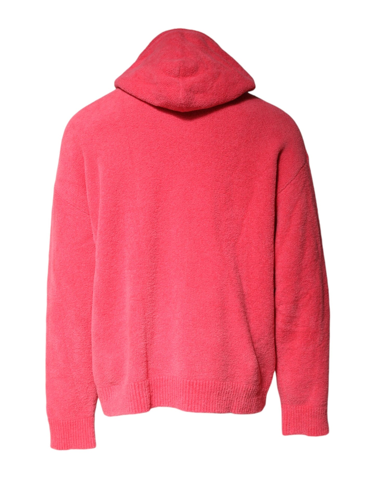 Red Cotton Knit Hooded Men Pullover Sweater
