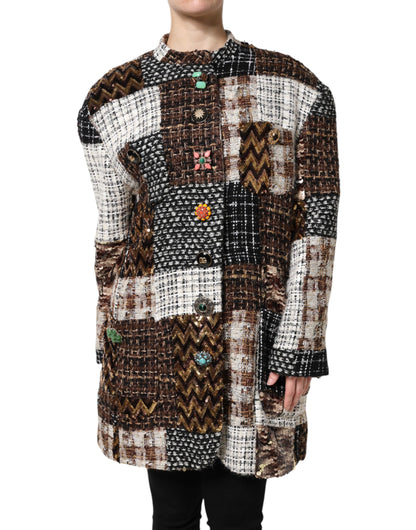 Multicolor Patchwork Button Down Jacket
