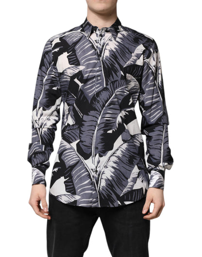 Multicolor GOLD Cotton Banana Leaf Print Shirt