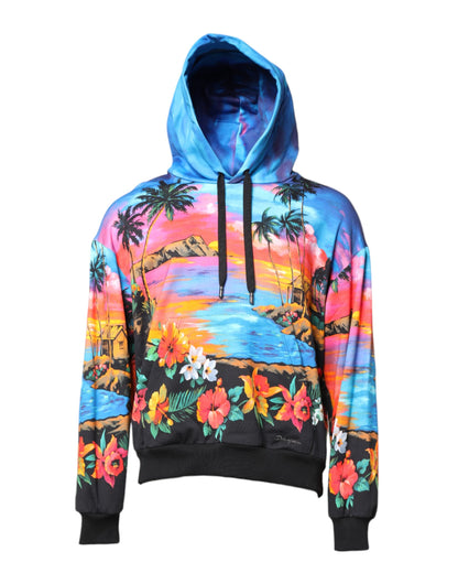 Multicolor Print Hooded Sweatshirt Sweater