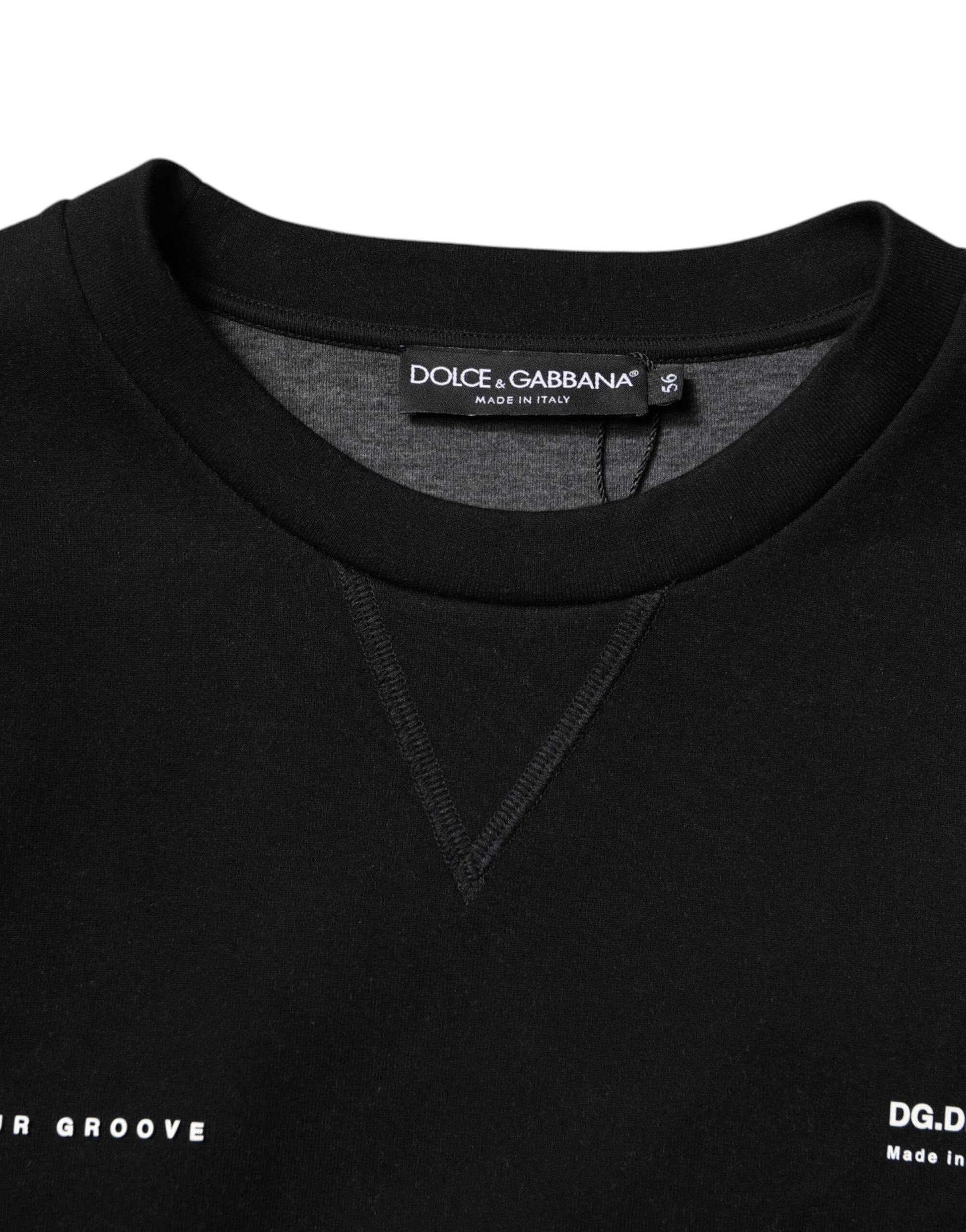 Black Cotton Logo Knitted Pullover Sweater