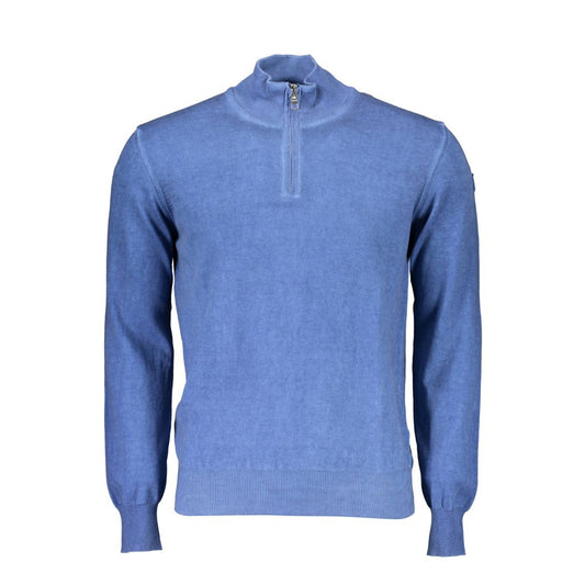 Blue Cotton Men Sweater