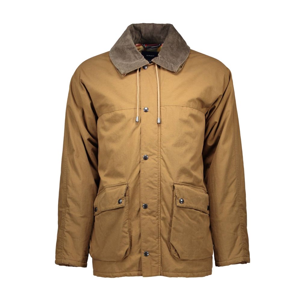 Brown Cotton Men Jacket