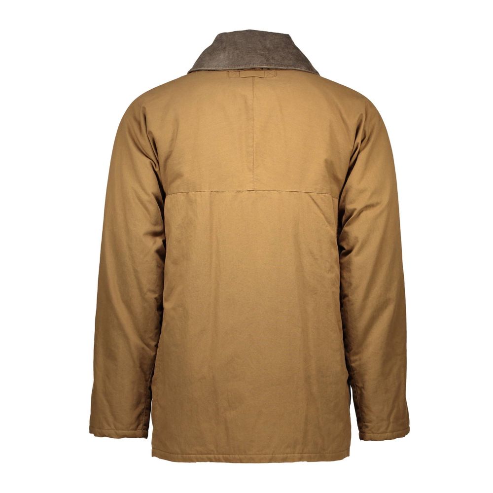 Brown Cotton Men Jacket