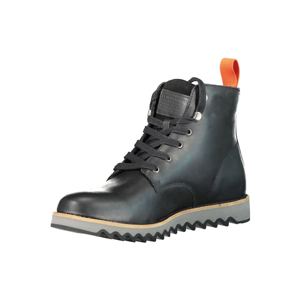 Black Leather Men Boot
