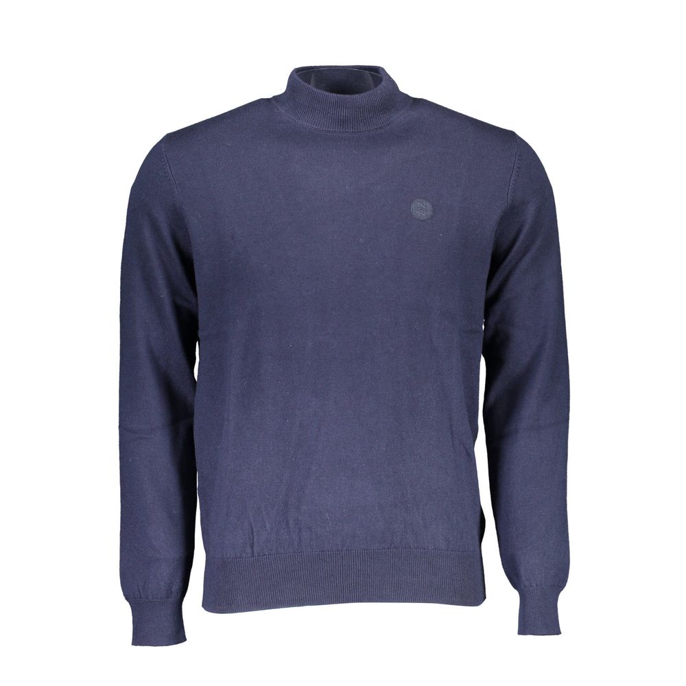 Blue Cotton Men Sweater