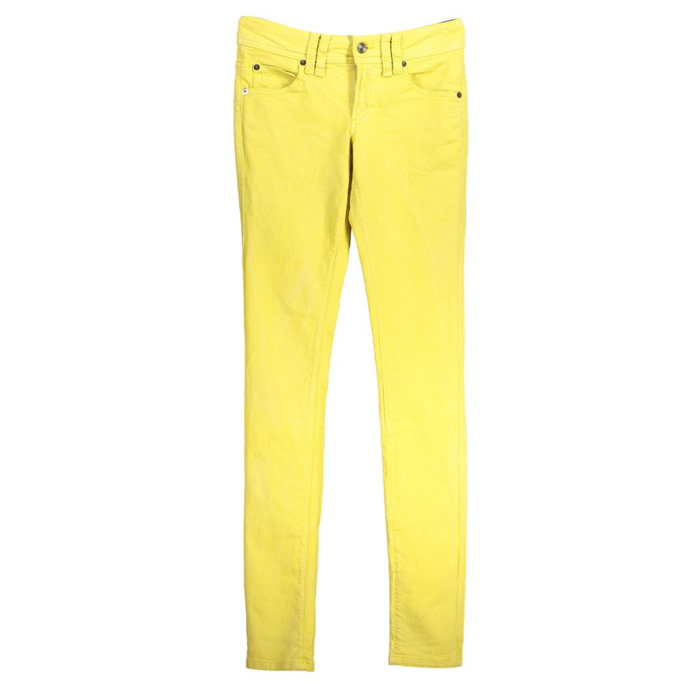 Yellow Cotton Jeans Denim