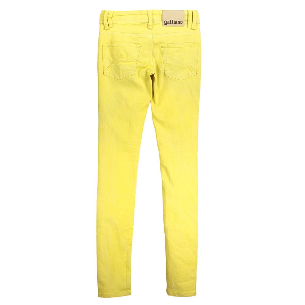 Yellow Cotton Jeans Denim