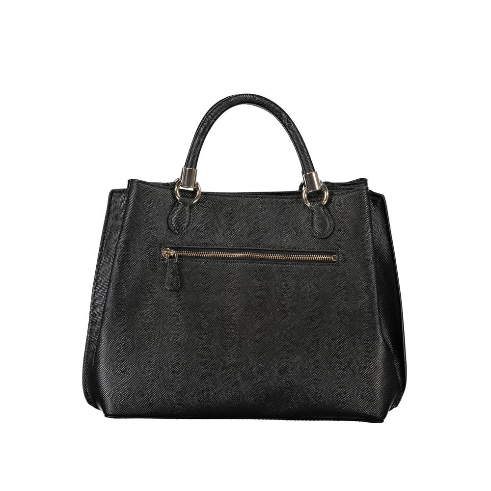 Black Polyurethane Women Handbag