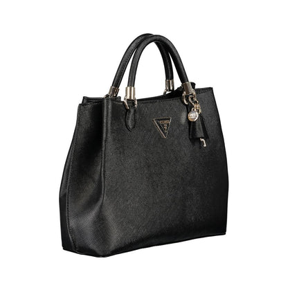 Black Polyurethane Women Handbag