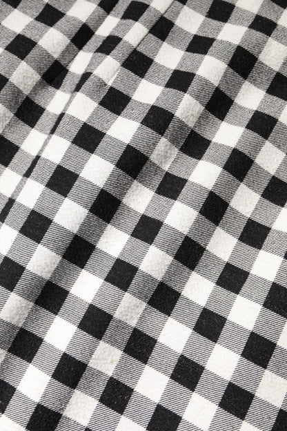 White Black Checkered Sleeveless Sheath Dress