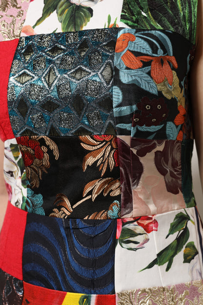 Multicolor Patchwork Sleeveless Sheath Dress