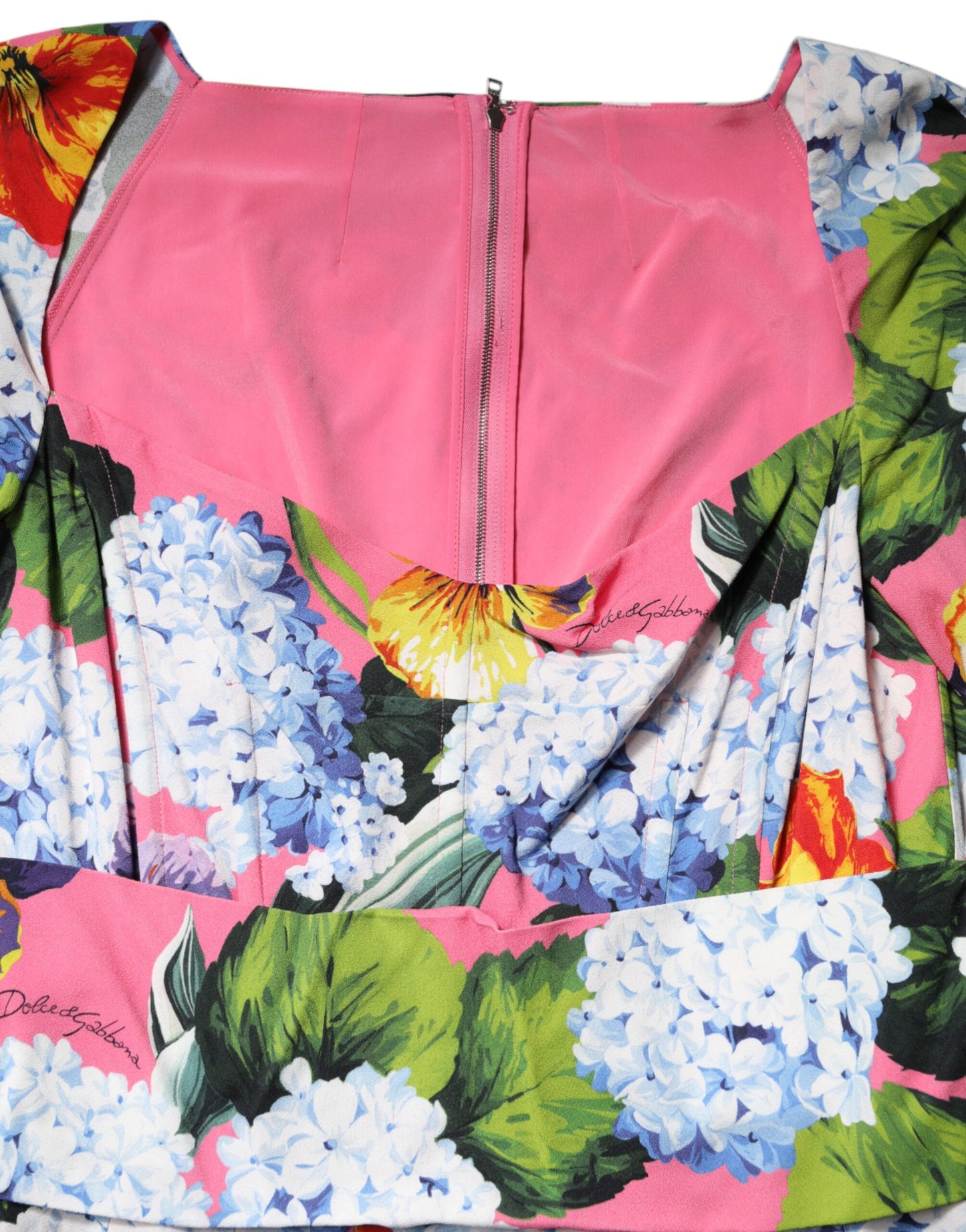 Multicolor Floral Pleated Sheath Midi  Dress