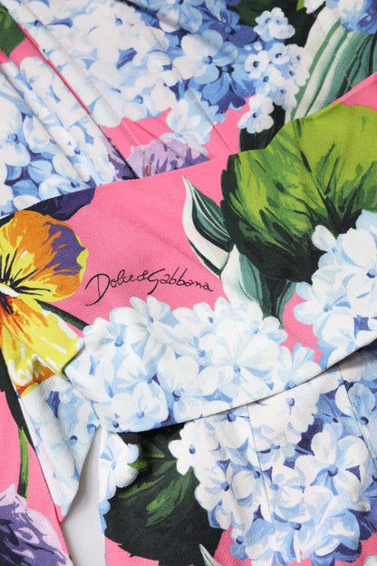 Multicolor Floral Pleated Sheath Midi  Dress