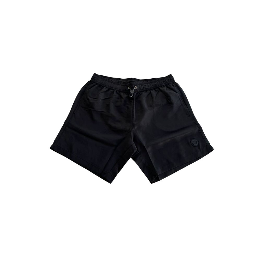 Black Polyester Men Swim Short