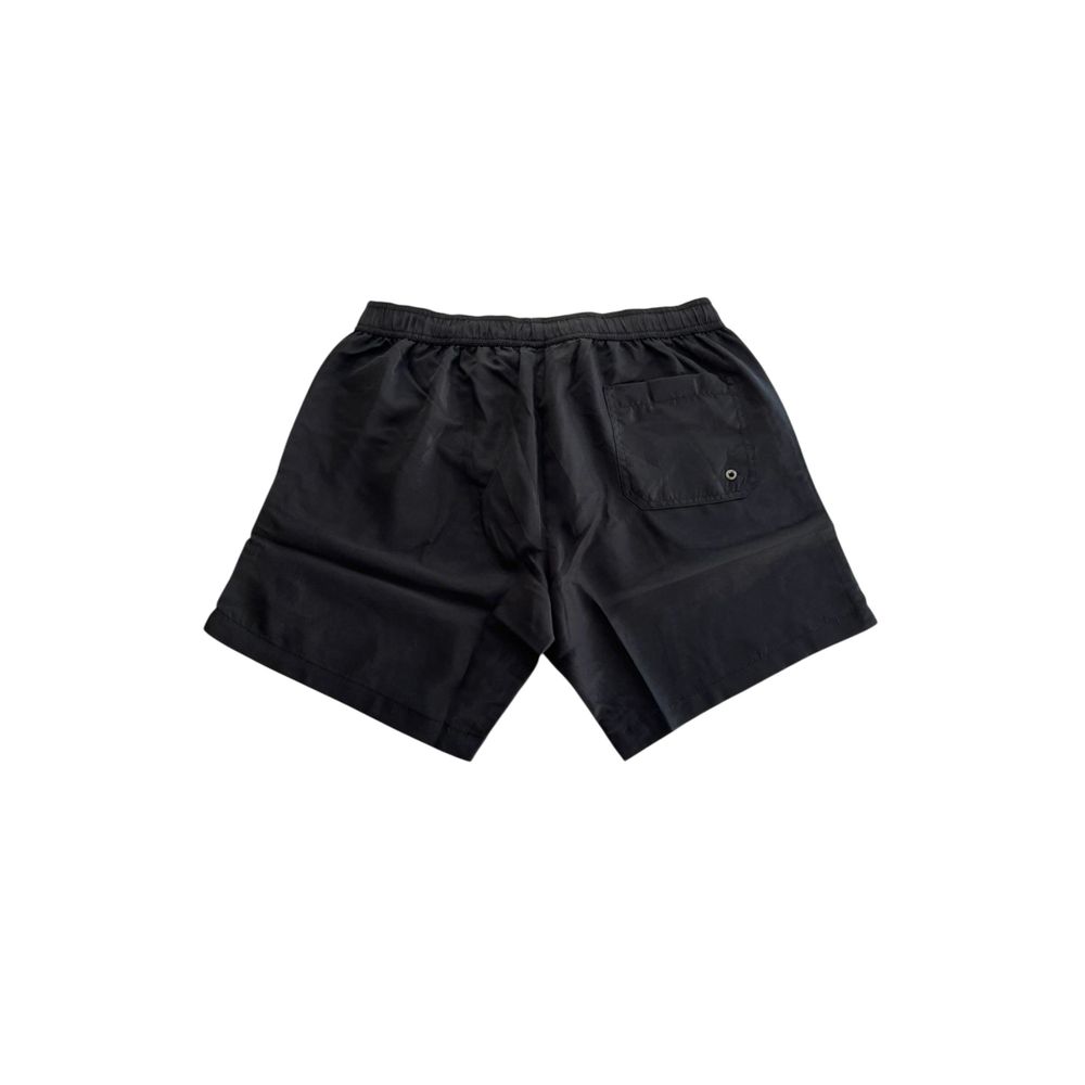 Black Polyester Men Swim Short