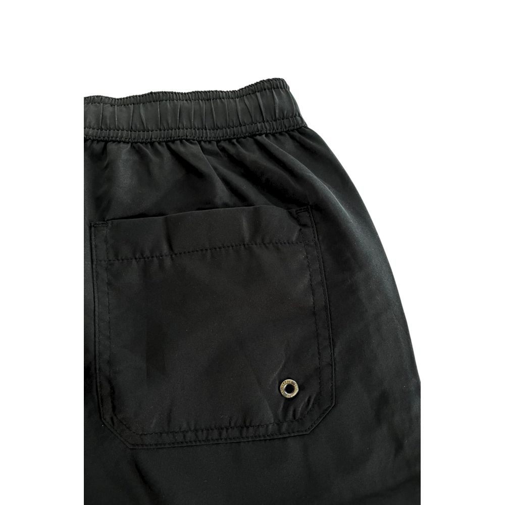 Black Polyester Men Swim Short